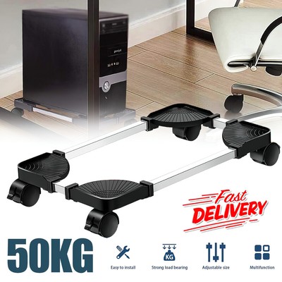 Mobiler Computer-Tower-Ständer mit 4 Lenkrollen verstellbarer CPU-Ständer (schwa