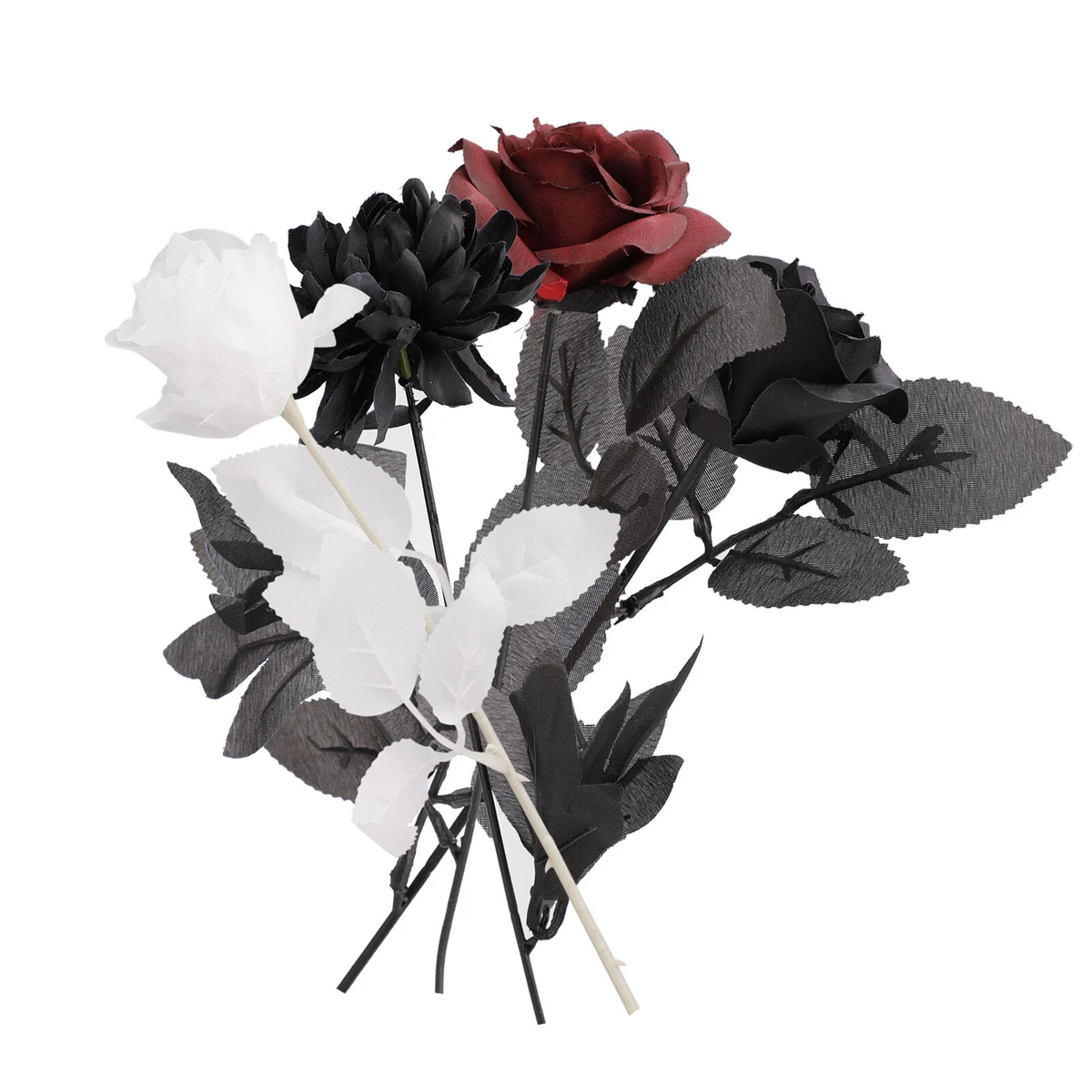 1pc Rose Artificial Bouquets Black White red Roses Fake Flowers