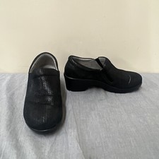 Alegria ERY-870 Black Shimmer Bob And Weave Slip On Shoes 6.5/38 FS Bnfts Chrty