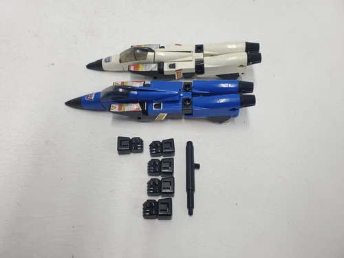 Vintage Transformers G1 Decepticon RAMJET & DIRGE Jets Fists Missile Takara 1983