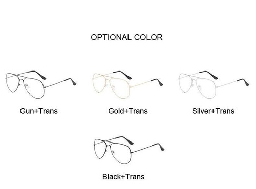 Lunettes à cadre couleur or - optique rétro transparent lunettes unisexe mode - Photo 8/16
