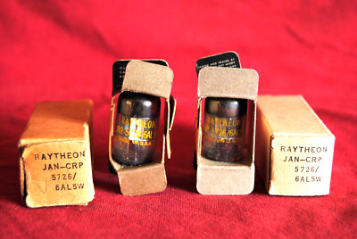 pair of nos raytheon mil spec 5726 6al5 w tubes made in usa 1952
