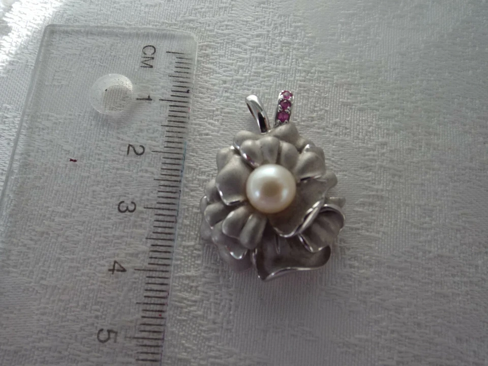 Perlenanhänger,925 Silber,Rubine,HSE,QVC - Bild 3 von 3