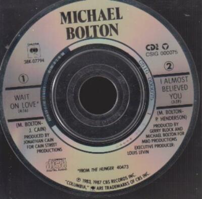 Michael Bolton: Wait On Love & I Almost Believed You MUSIC MINI CD pop rock song