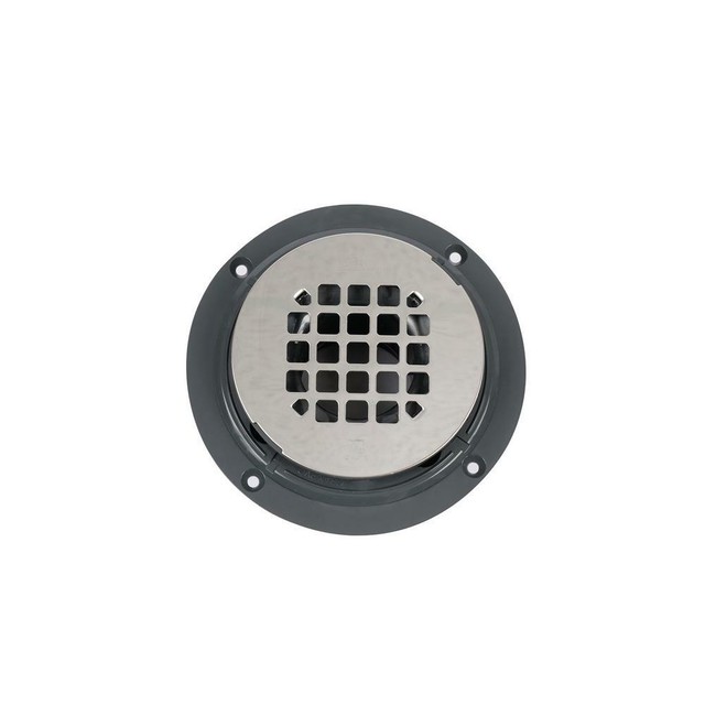 Shower Drain Strainer PVC Round Stainless Steel Reversible Clamping