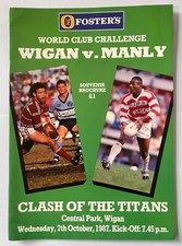 Wigan v Manly Rugby League World Club Challenge 7th October 1987