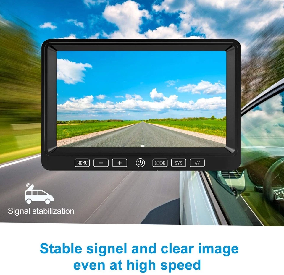 7'' Monitor Wireless Car Rear View Backup Camera Reverse Waterproof Nite Vision - Image 2 of 4