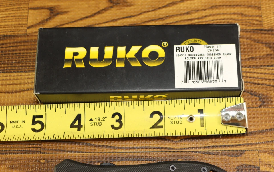 Cuchillo de caja fuerte táctica plegable de acero inoxidable RUKO Shark 440A RUK0152SA Foto 4 de 4