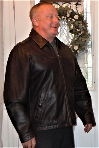 Eddie Bauer Brown Leather Dress Jacket 