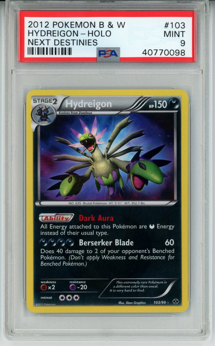 2012 POKEMON NEXT DESTINIES HYDREIGON #103 SECRET RARE PSA 9 MINT