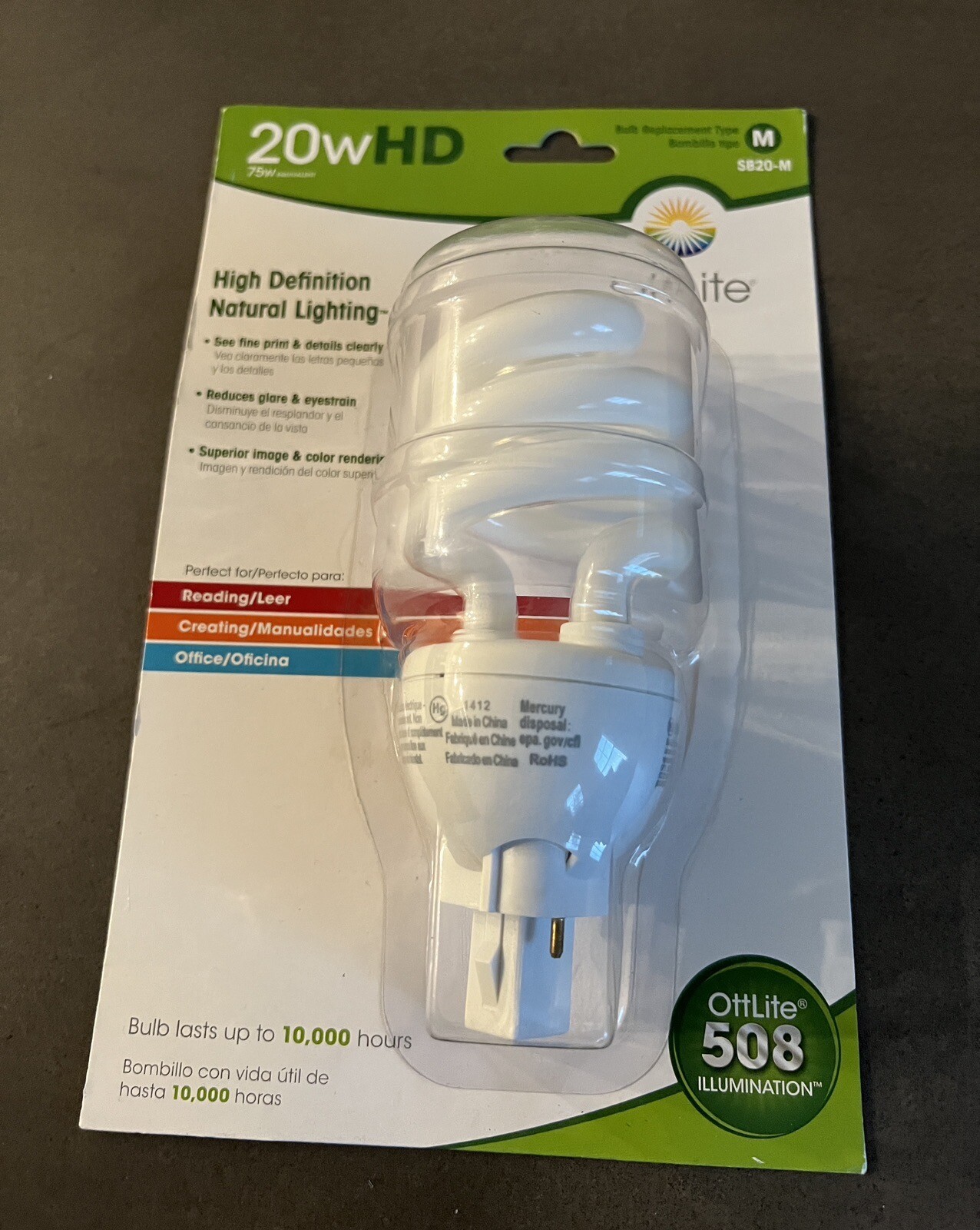 Ottlite 20WHD Bulb Replacement SB20M Type M SPIRAL New eBay