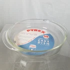 Vintage Pyrex No221 8 1/4 Inch Baking Round Cake Glass Dish Original Label 1939