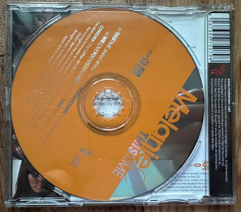 Melanie C - This Time Cd Single - Enhanced CD W/music Video - Sporty Spice RARE Foto 2 de 3