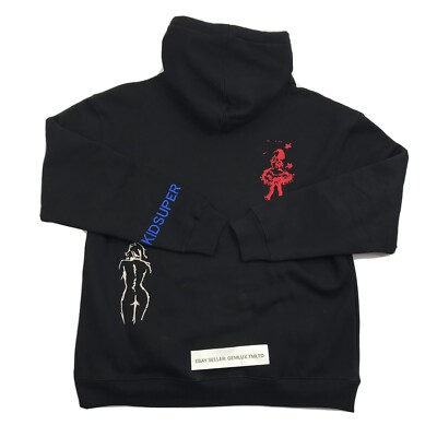 Kidsuper Studios Black Embroided Hoodie Size: L | eBay