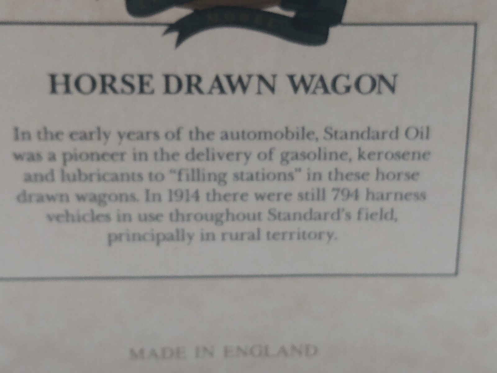 VTG Lledo Chevron Horse Drawn Wagon Kerosene Standard Oil Die Cast England  New