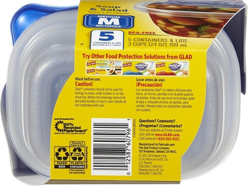 GladWare Soup Salad Food Storage Containers for Everyday Use 24 Ounces 5 Count. - Picture 4 of 9