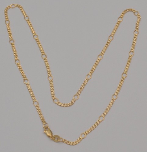 Yellow gold diamond cut curb cuban 14kt gold necklace preowned 16 inch C6