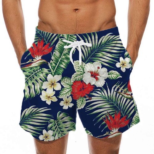 Men's Hawaiian Beach Printed Shorts Sport Casual Pants All Size W(29in to 40in) - Picture 31 of 81