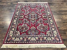 Karastan Rug 4.6 x 6 Lanamar Sarouk #5528 Red Wool Oriental Carpet Discontinued