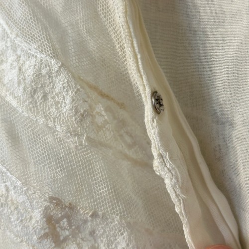 Early 1900s Antique Edwardian XS Lawn Dress White Sheer Cotton Lace - Picture 4 of 20