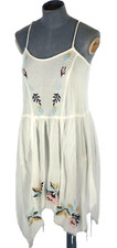 ASOS Sun Dress Tunic Beach Embroidered Asymmetric Bohemian Summer Size UK 8