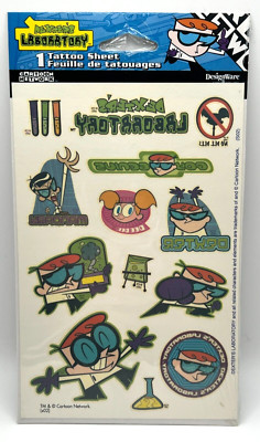 Vintage NEW pack Dexter's Laboratory Temporary Tattoos 2002