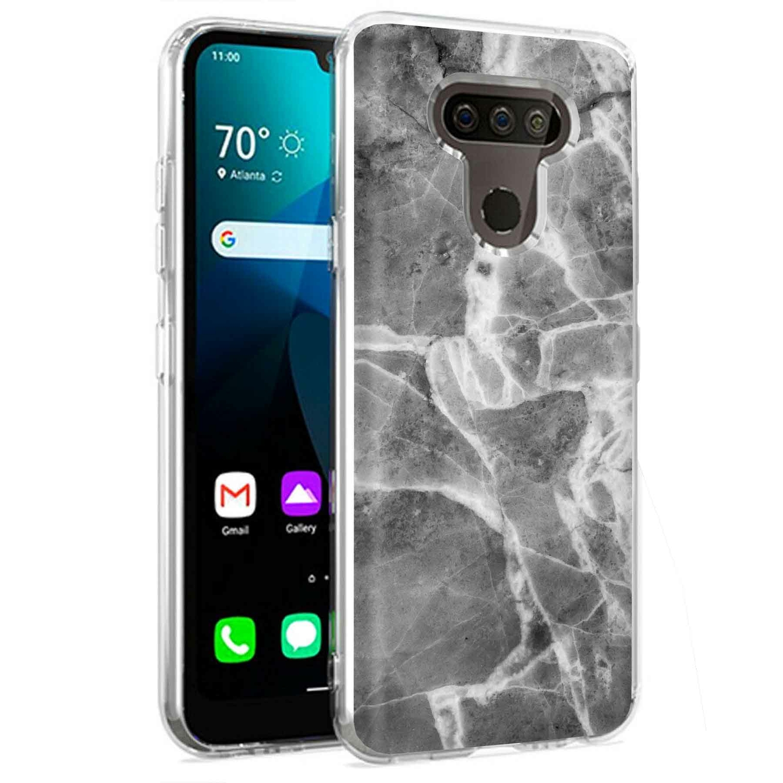 Phone Case for LG Harmony 4,Premier Pro Plus,K41, Blk White Marble 4 Print