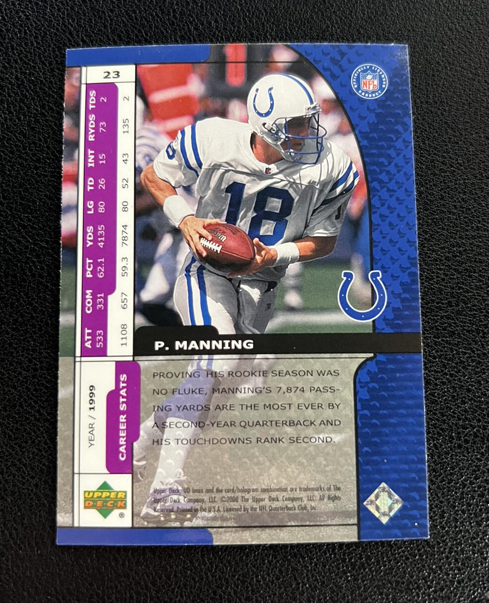 2000 UD Ionix Peyton Manning #23 Colts - Picture 2 of 2