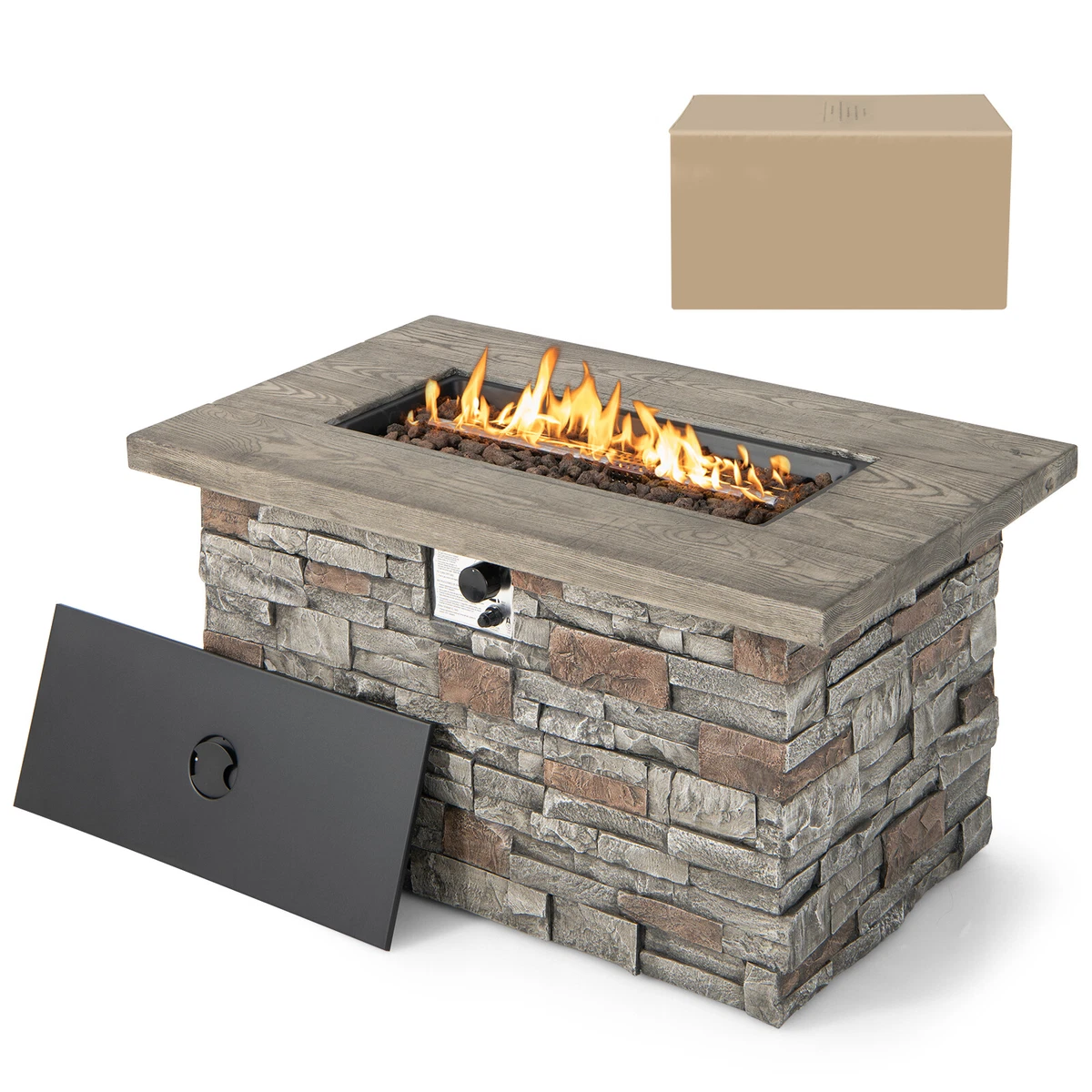 Stone fire pit table deals
