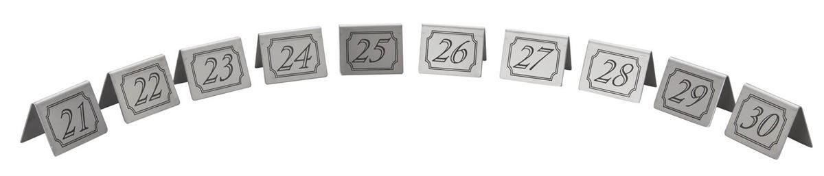 Table Number Signs 21-30 Table Numbering Display Stainless Steel Table Tent Sign