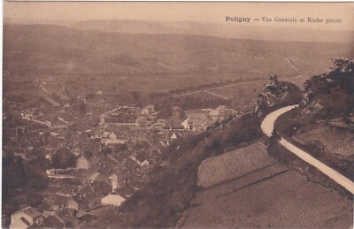 E0477 POLIGNY - ALLGEMEINE ANSICHT AUF DAS DORF, DIE STRASSE UND DEN BOHRTEN FELSEN