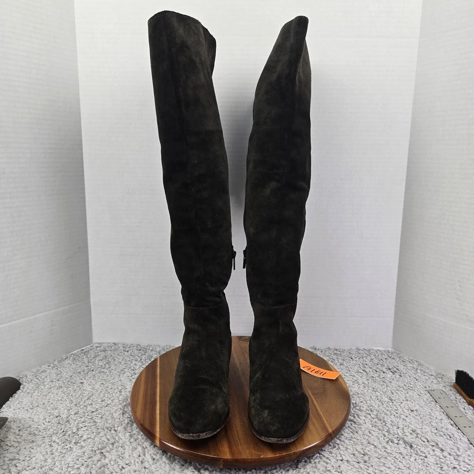 Botas Frye Tina Fatiga Verde Gamuza Borla Encaje Diarias Sobre la Rodilla para Mujer 7.5 M Foto 4 de 4