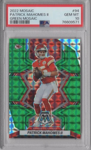 2022 Mosaic Patrick Mahomes #94 Green Mosaic Prizm PSA 10 GEM Mint
