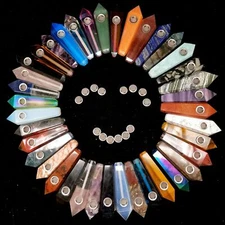 Many Natural Ore Pipes Quartz Wand Crystal Point Carved Reiki Healing wholesale~