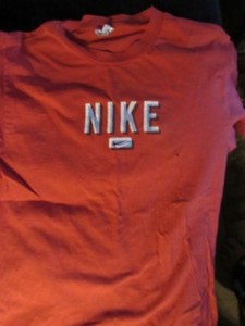 red nike swoosh shirt