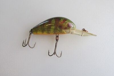 Lot #13000 Rebel Super R Naturalized Perch Color Rattle Crankbait Good Condition