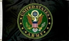 3X5 ARMY SEAL BLACK FLAG BANNER GROMMETS (LICENSED BY US ARMY)