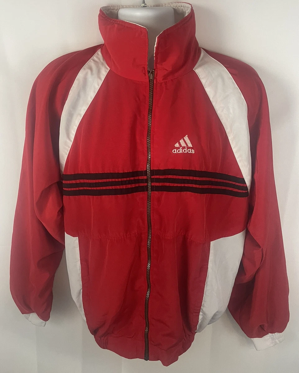 Vintage 90s Adidas Full Zip Track Jackets Mens Size Medium Red Double-Sided