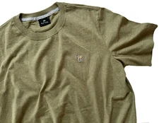 PAUL SMITH 100% ORGANIC COTTON MINI ZEBRA WASHED OLIVE T-SHIRT TOP NWT SZ-M RARE