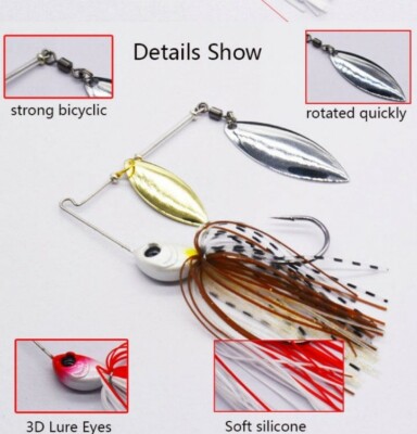 3 pc Fishing lures Rattler (5.5cm)/ Wobbler (10cm,7Segment)/ SpinnerBait  (.6oz)