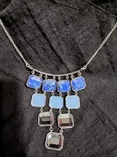 Kenneth COLE Blue Rhinestone and Acrylic Layered Necklace