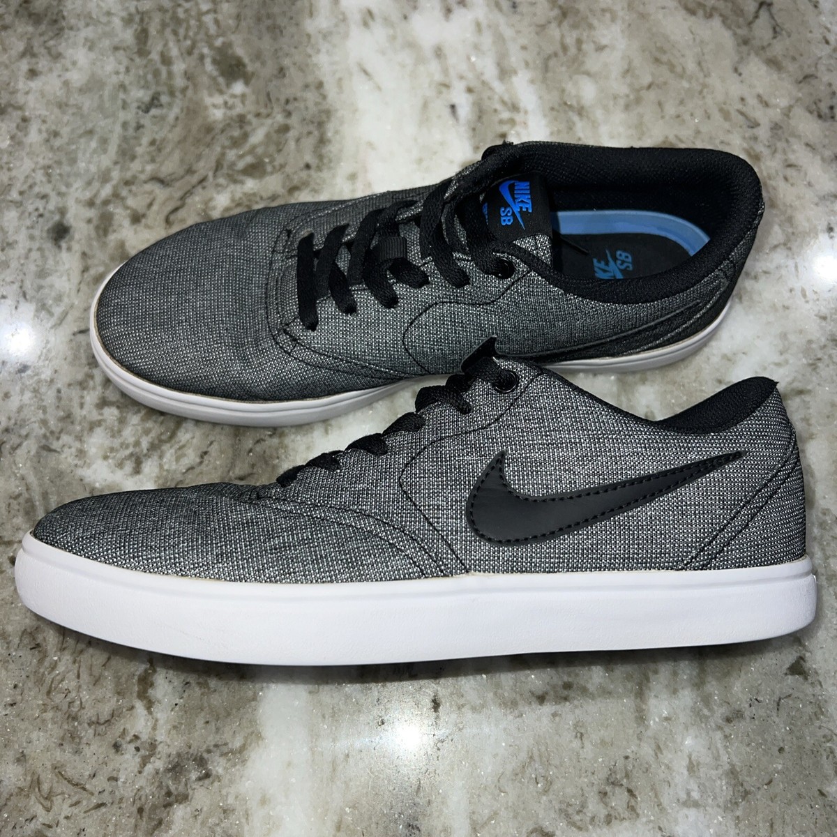 靴 NIKE SB Check Solarsoft 843895-770 Nike SB Check Solarsoft Skate Shoes Mens Size 7.5 Gray Black