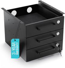 Under Desk Drawer Slide-Out - Lockable Metal Storage Drawers with Cable Manageme