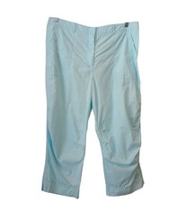 J Jill Light Blue Genuine Fit Cropped Lightweight Pants Wide Leg Sz 16 Cotton