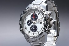 [N MINT] Orologio al quarzo da uomo Seiko V172-0AT0 Solar Chronograph Panda...