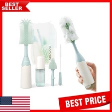 Ultra-Soft Silicone Baby Bottle Brush Set with Travel Bag for Easy Cleaning