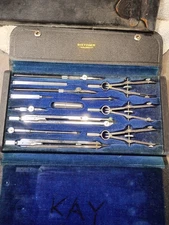 Vintage Dietzgen Kromet Drafting Tool Set in Case –  U.S. Zone Germany