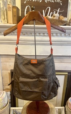 Dickies Solid Green /Orange Shoulder Bag Multiple Pockets Orange Shoulder Strap