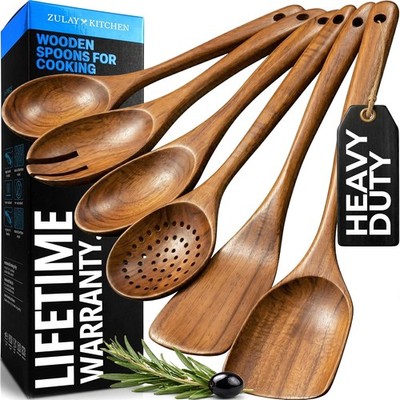 Durable Easy Clean Wooden Kitchen Tools Safe for Nonstick Cookware Daily Cooking