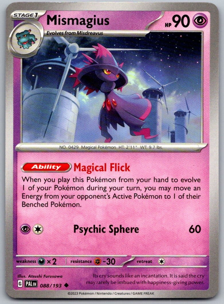 Mismagius 088/193 Uncommon Paldea Evolved Pokemon Near Mint